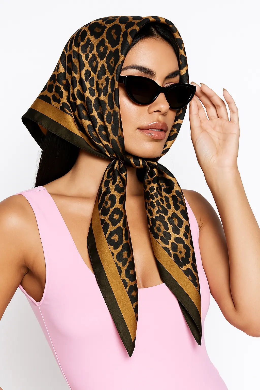 Savannah Noir Silk Scarf