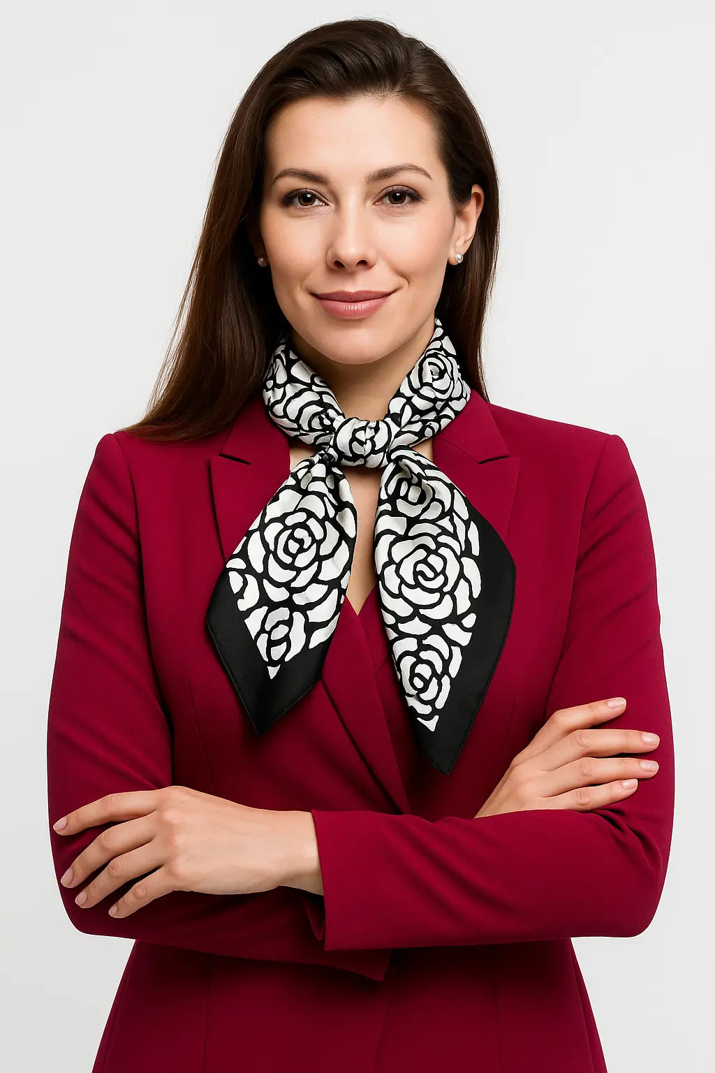 Monochrome Rose Garden Scarf