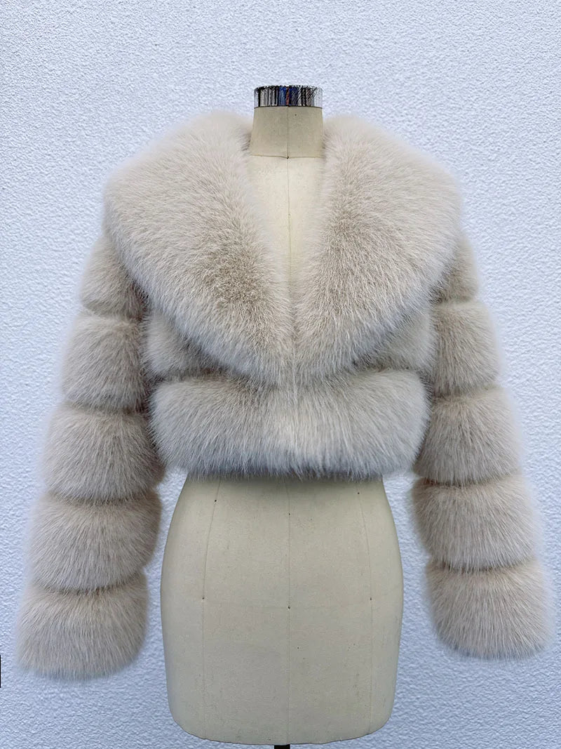 Cropped Faux Fur Coat