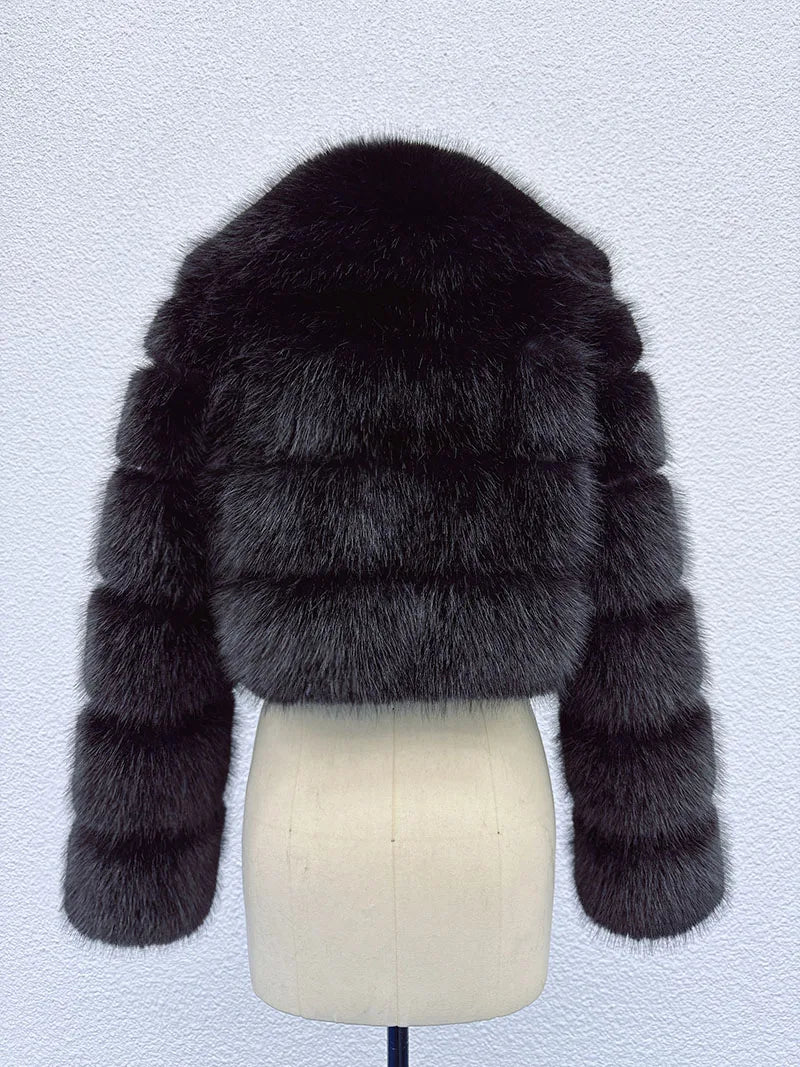 Cropped Faux Fur Coat