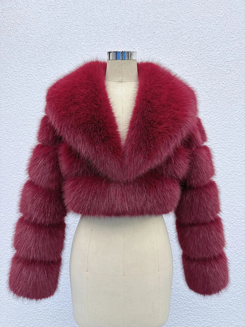 Cropped Faux Fur Coat