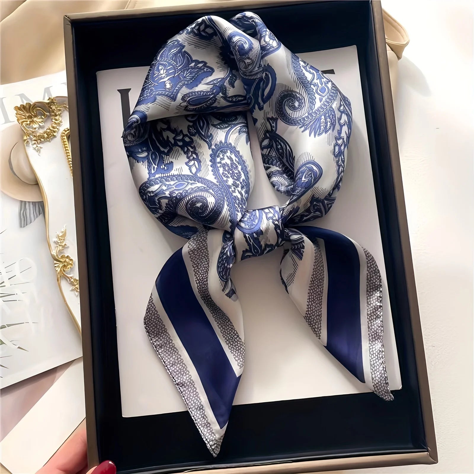 Blue Regency Silk Scarf
