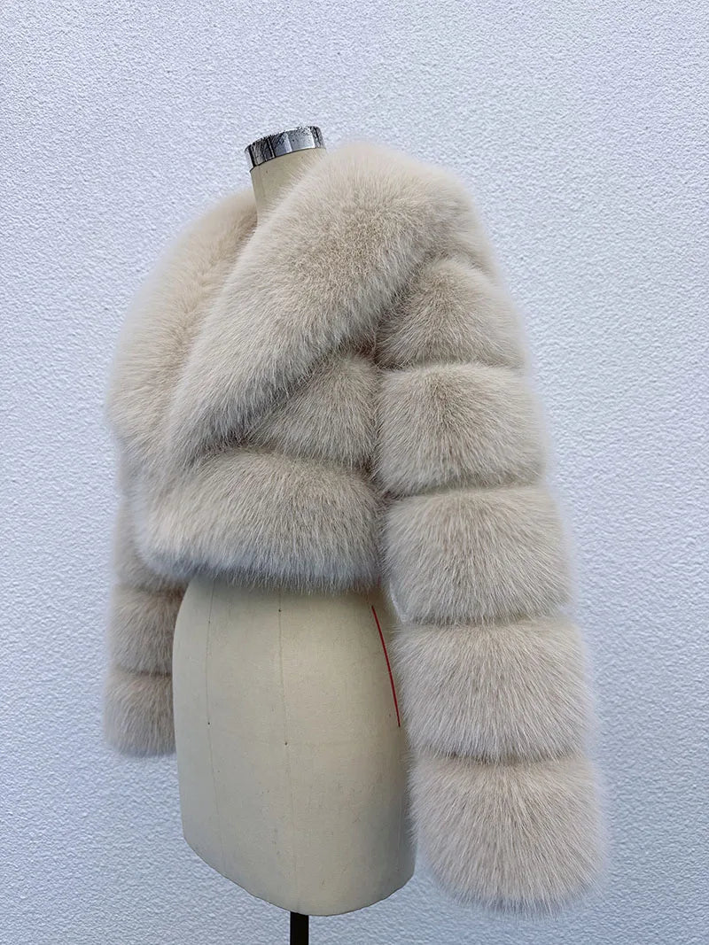 Cropped Faux Fur Coat