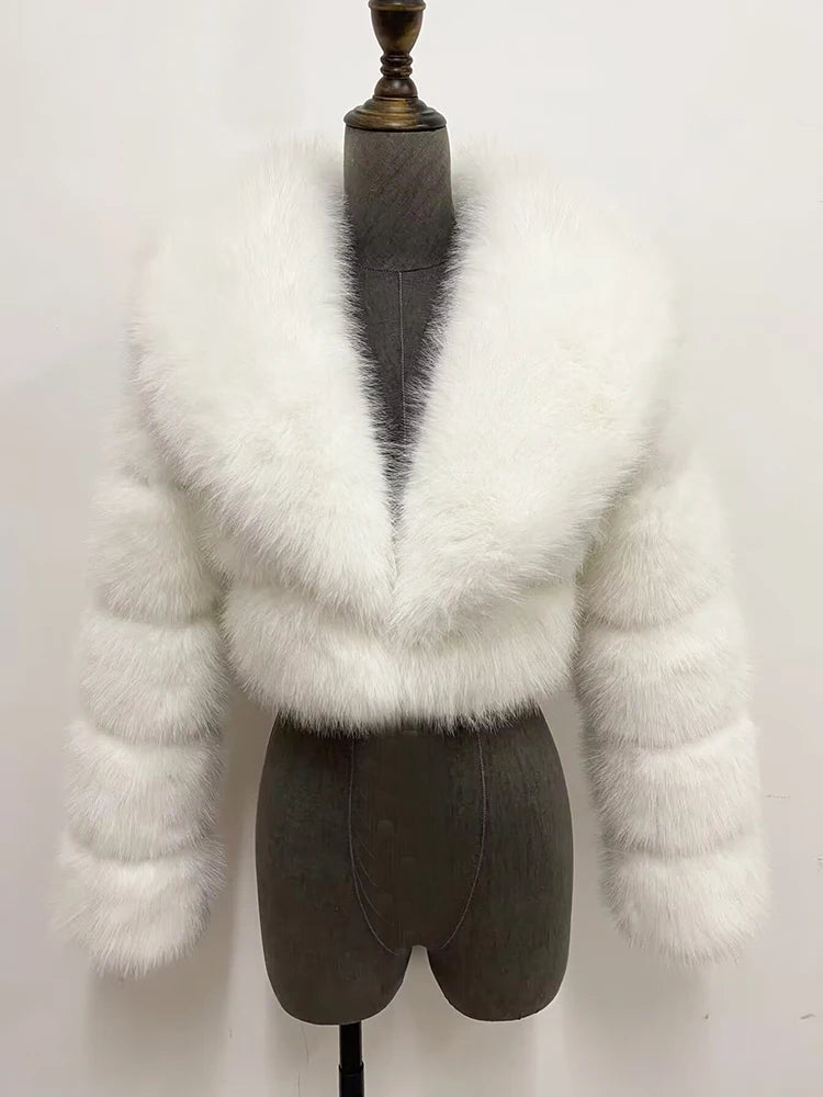 Cropped Faux Fur Coat
