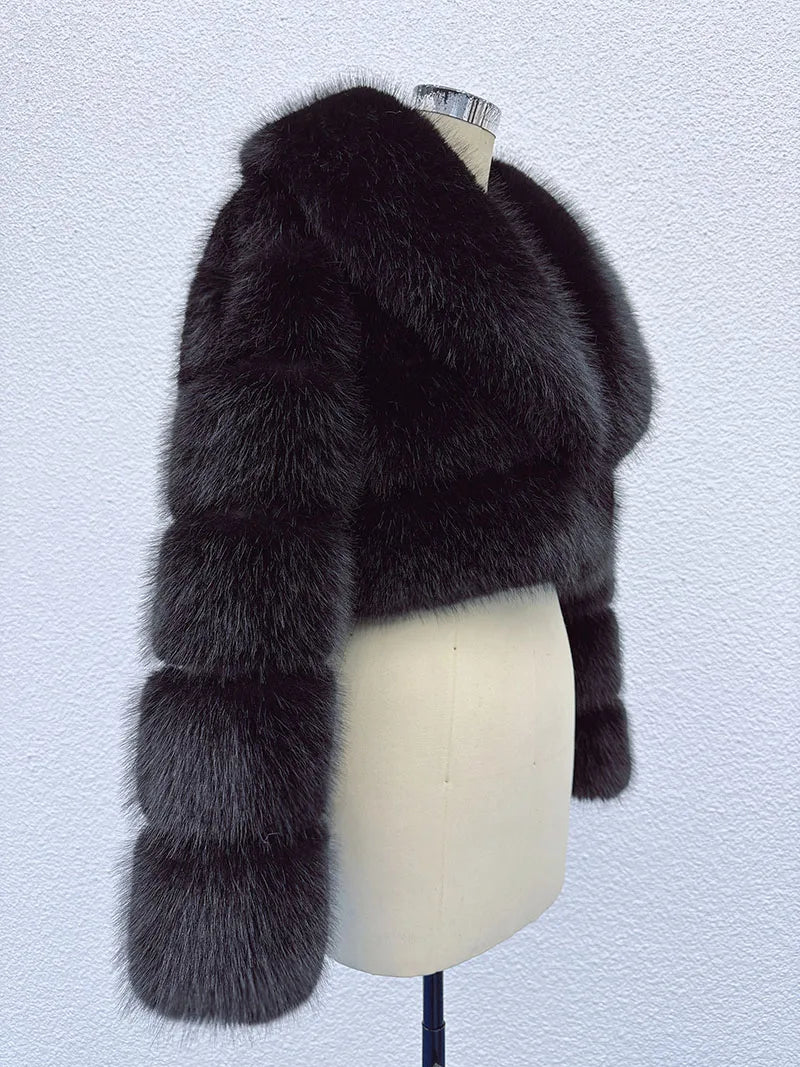 Cropped Faux Fur Coat