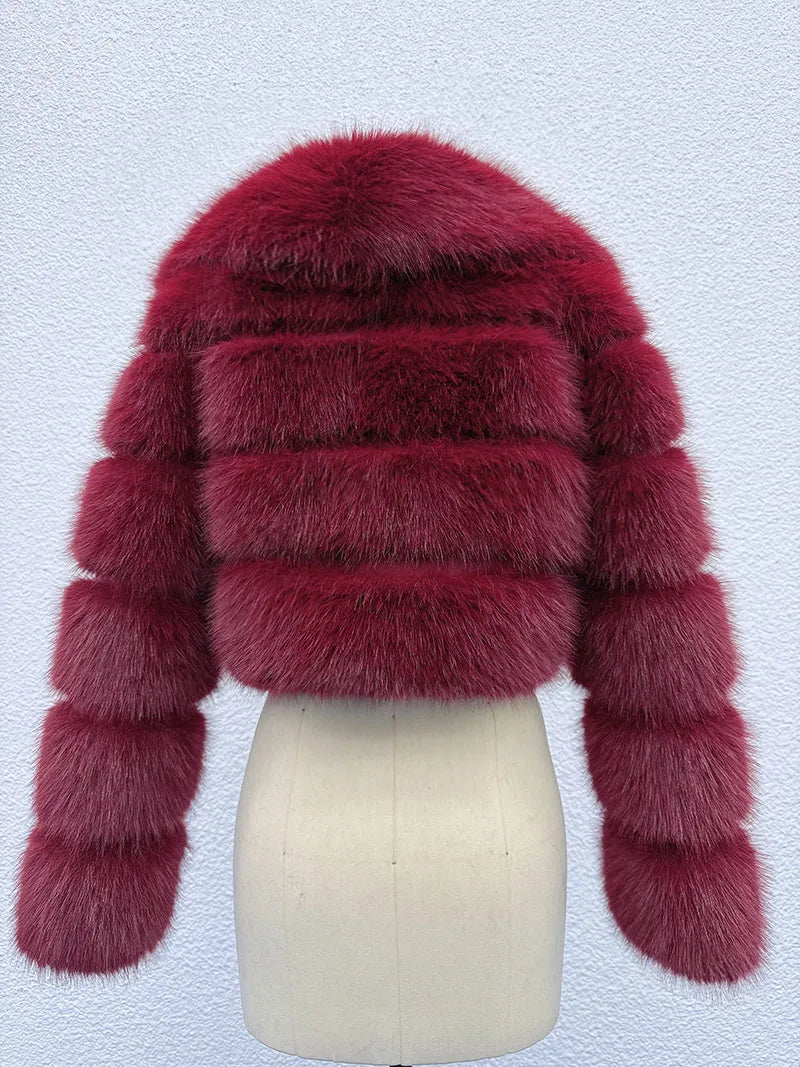 Cropped Faux Fur Coat