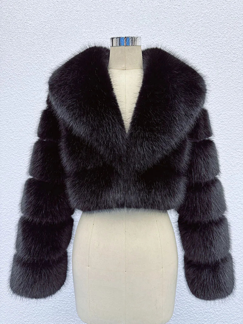 Cropped Faux Fur Coat