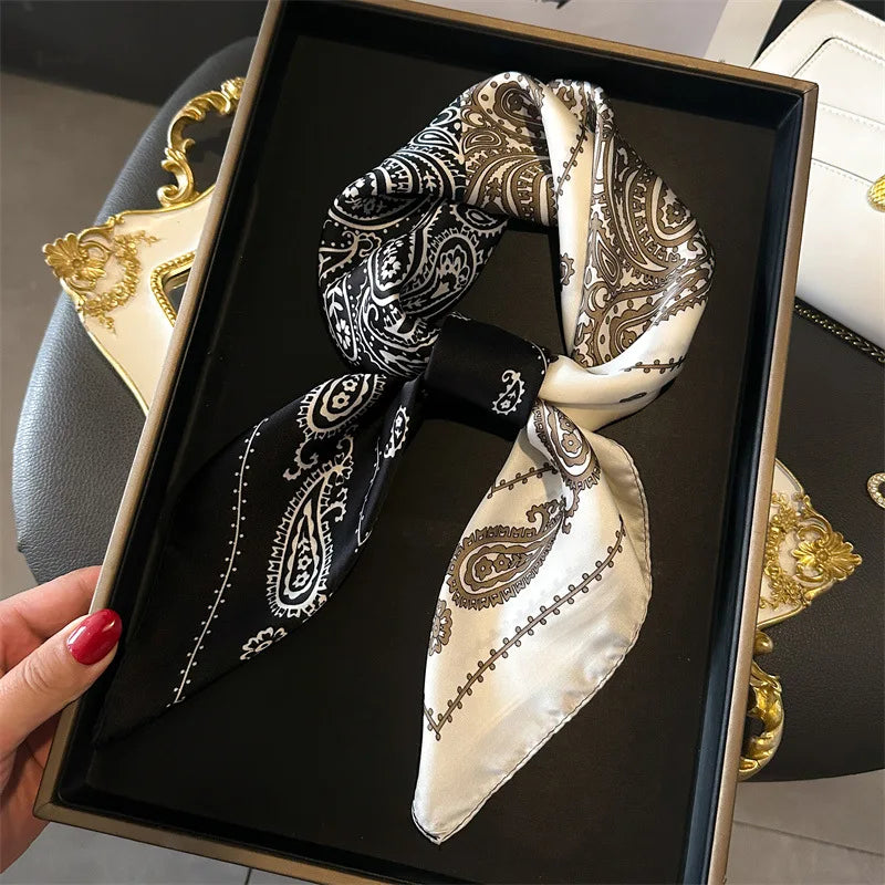 Noir Éclipse Silk Scarf