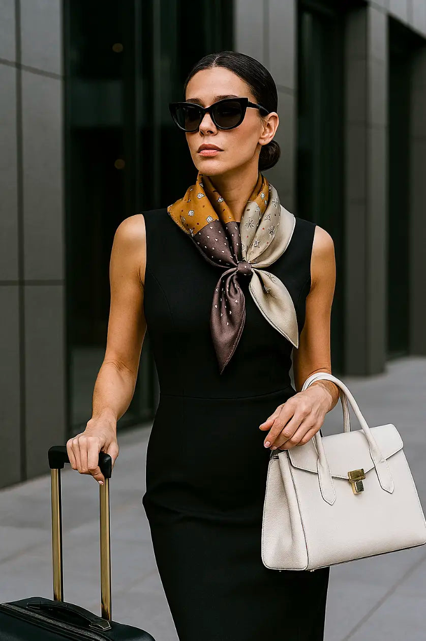 Geometric Chic Satin Scarf
