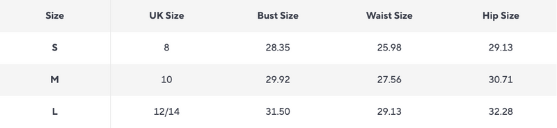 Size chart