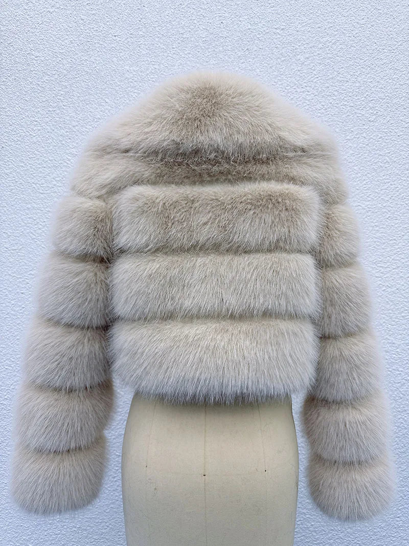 Cropped Faux Fur Coat