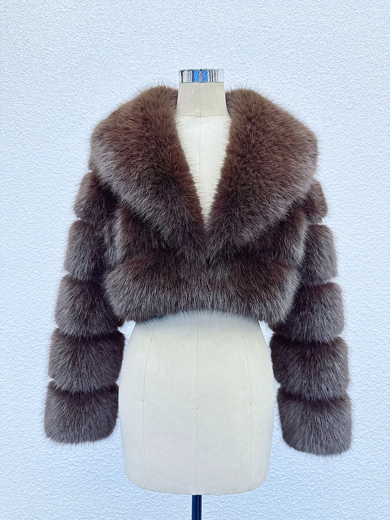 Cropped Faux Fur Coat