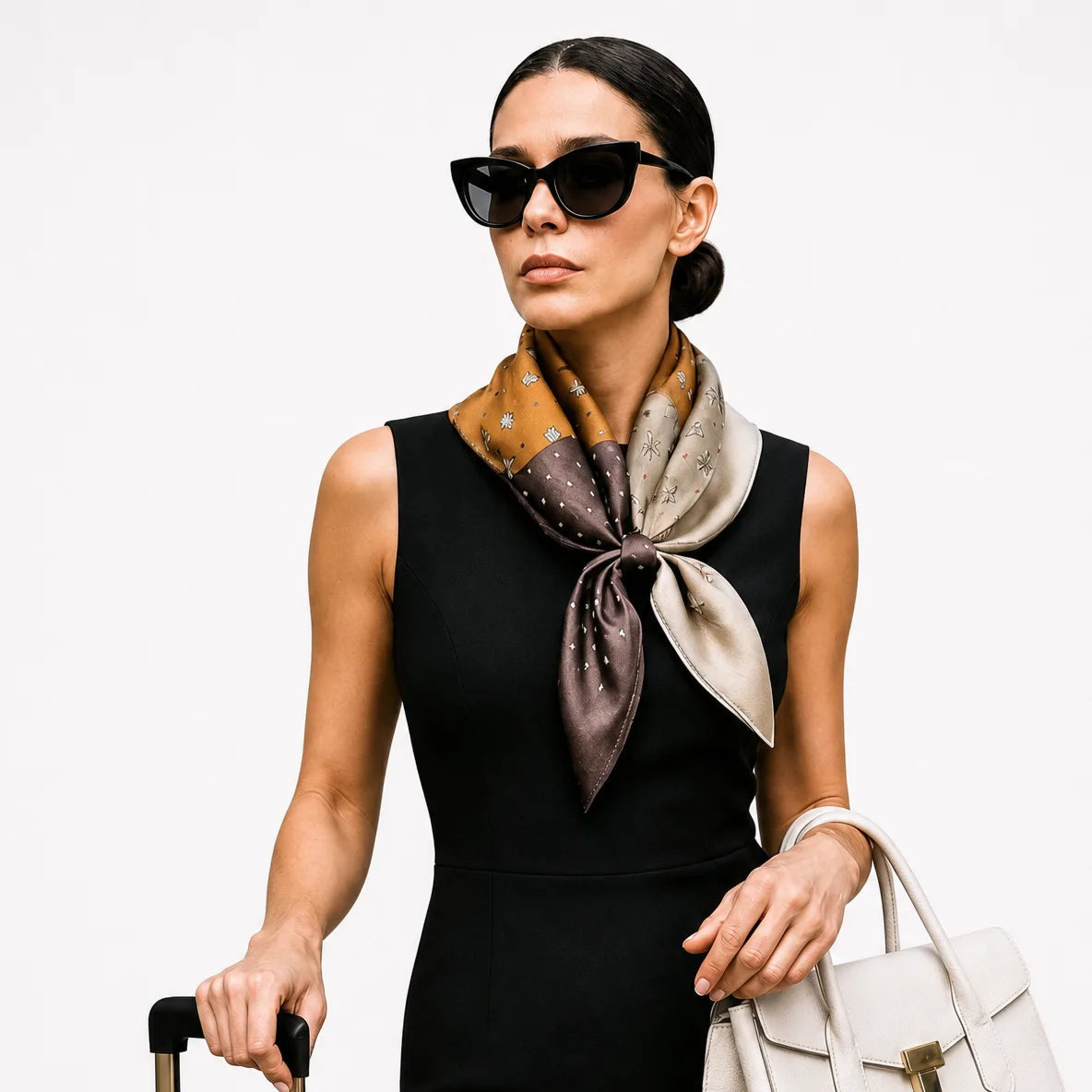 Geometric Chic Satin Scarf